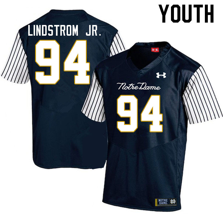 Youth #94 Eric Lindstrom Jr. Notre Dame Fighting Irish College Football Jerseys Stitched-Alternate